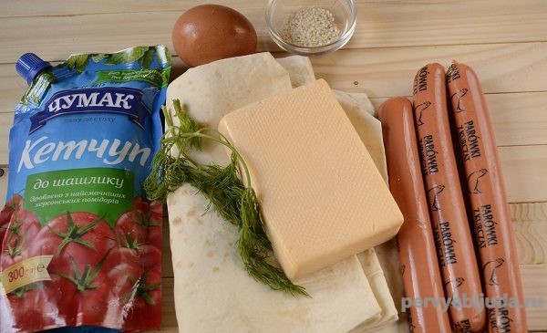 продукты для сосисок в лаваше