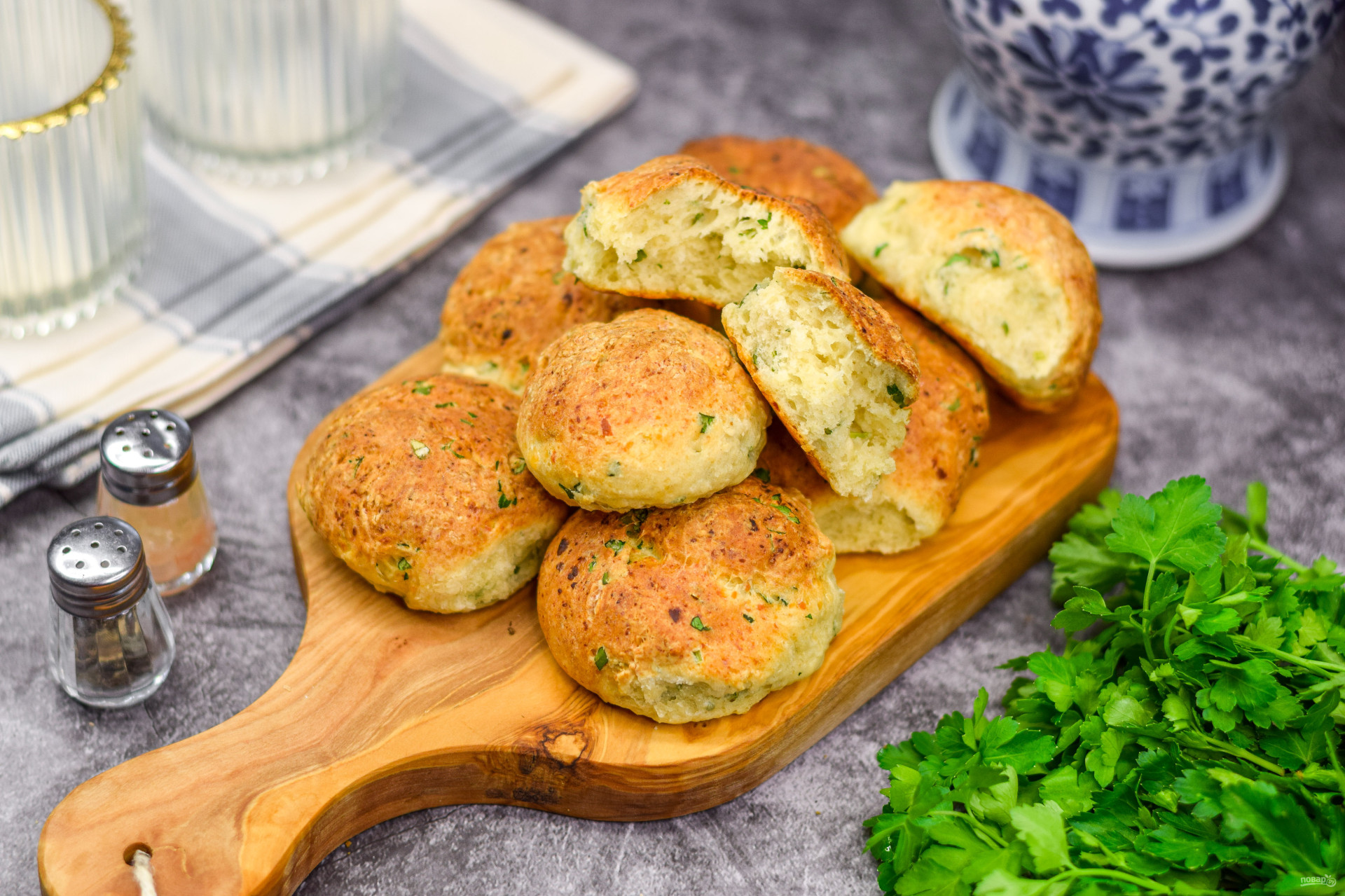 Творожные булочки с зеленью